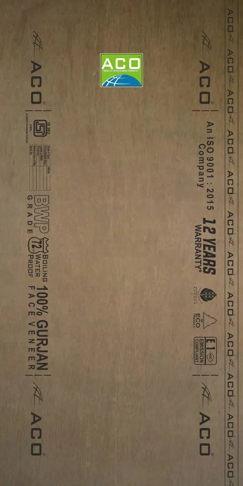 ACO 8 ft. x 4 ft. 9 mm BWP/Marine Plywood Brown Wood Natural Veneer - ACO
