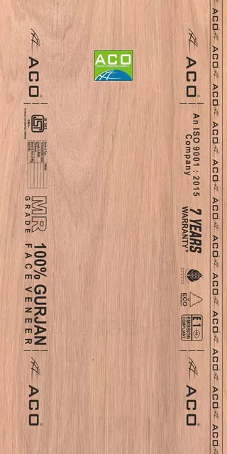 ACO 7 ft. x 4 ft. 12 mm MR Plywood Brown Wood Natural Veneer - ACO