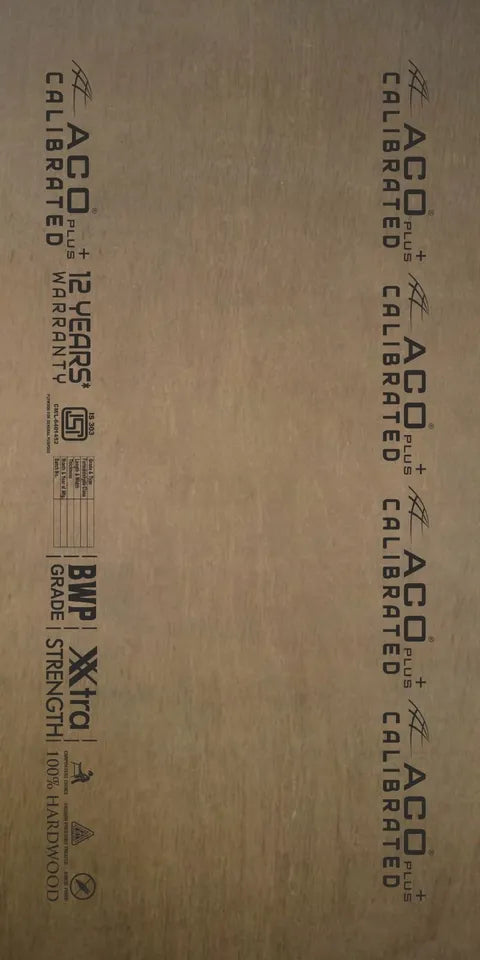 ACO PLUS 7 ft. x 4 ft. 16 mm Calibrated BWP/Marine Plywood Beige Wood Natural Veneer - ACO PLUS