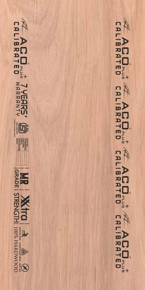 ACO PLUS 8 ft. x 4 ft. 16 mm Calibrated MR Plywood Beige Wood Natural Veneer - ACO PLUS