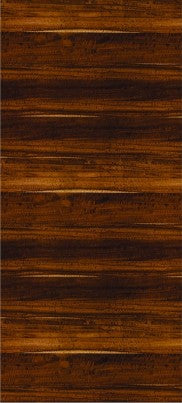 Brown wood grain laminate with high gloss finish and striped pattern, showing wood texture and sheen.
