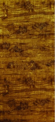 Brown wood grain laminate panel with high gloss finish and visible wood texture and pattern.