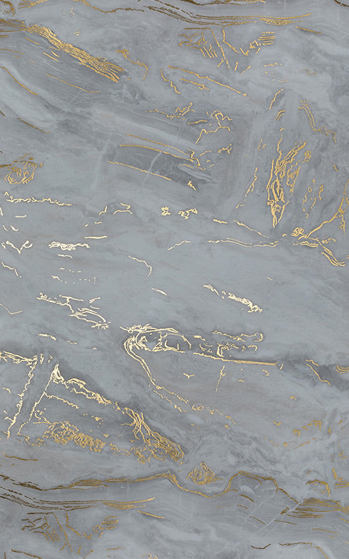 Grey marble laminate with gold veins and high gloss finish.
