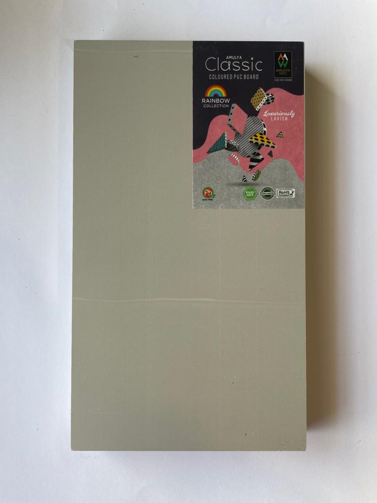 ASH PVC BOARD Grey Plain Colors Gloss Wall Panel - AmulyaMica