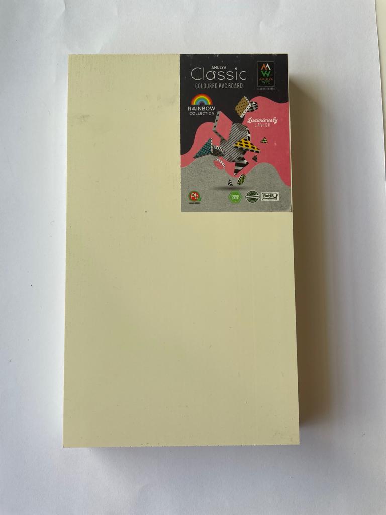OFF WHITE PVC BOARD Cream Plain Colors Gloss Laminate - AmulyaMica