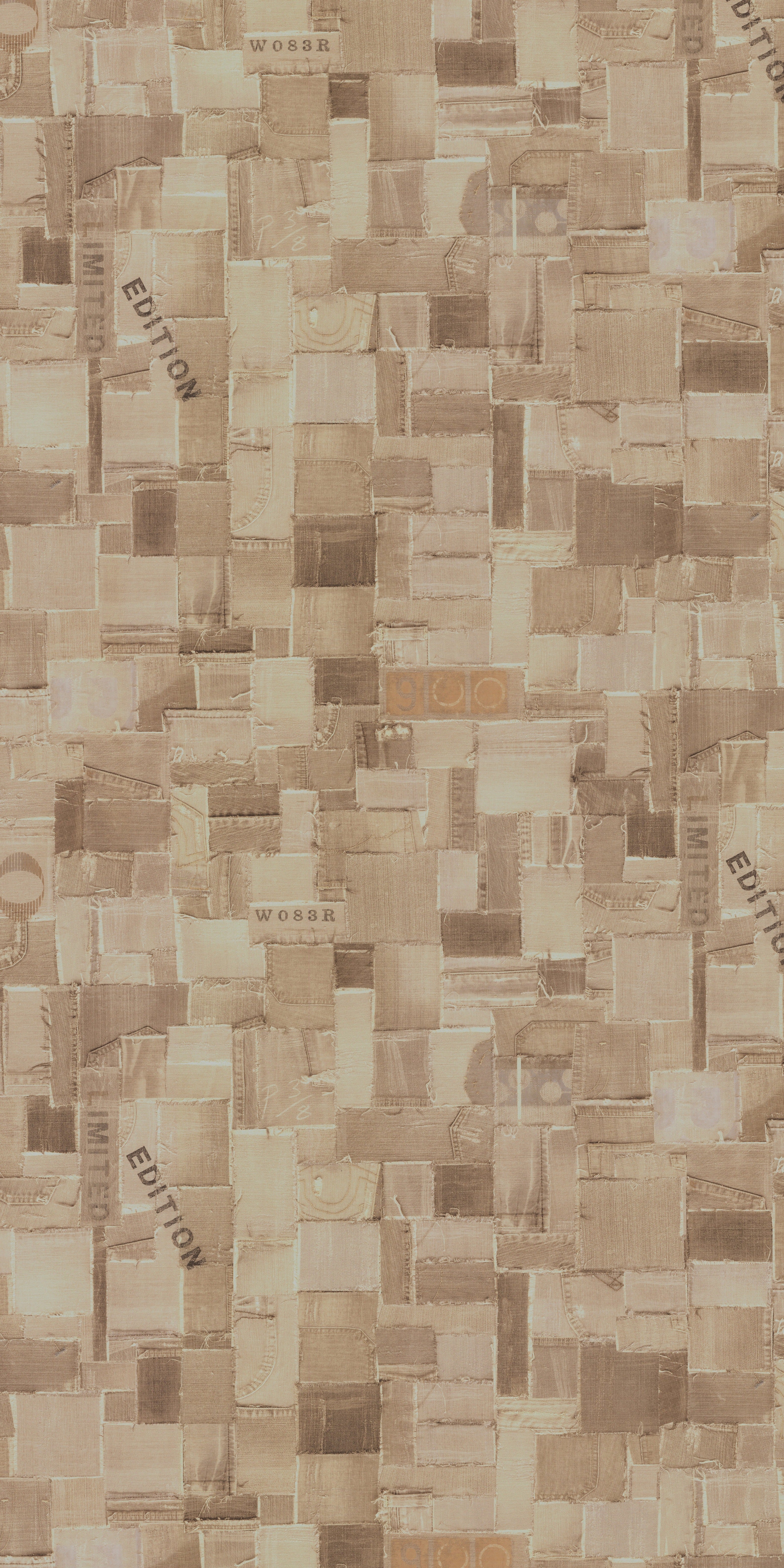 PS 3114 FO BROWN DENIM Beige Fabric Gloss Laminate - AmulyaMica