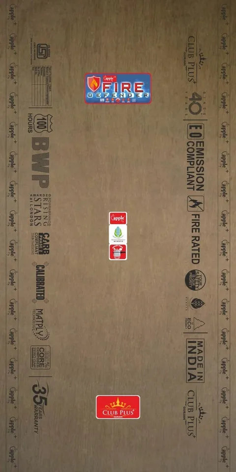 Apple Ply Defender 7 ft. x 4 ft. 9 mm Calibrated BWP Plywood Brown Wood Natural Wall Panel - Apple Ply