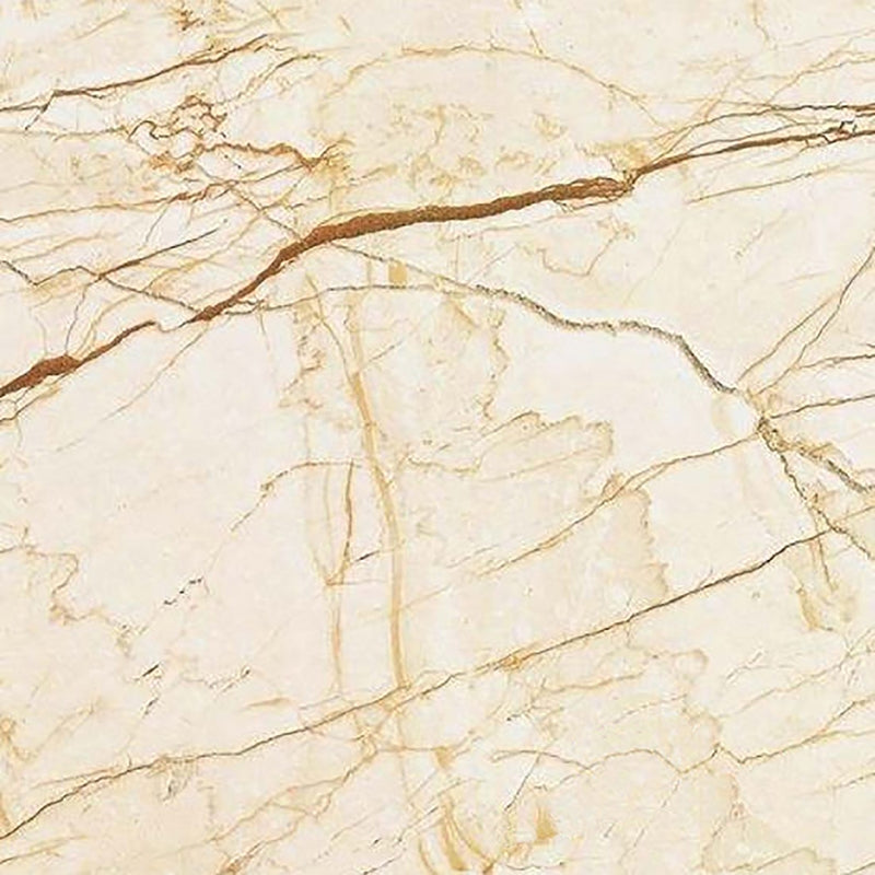 Beige marble laminate with brown veining and high gloss finish showing detailed texture and pattern.