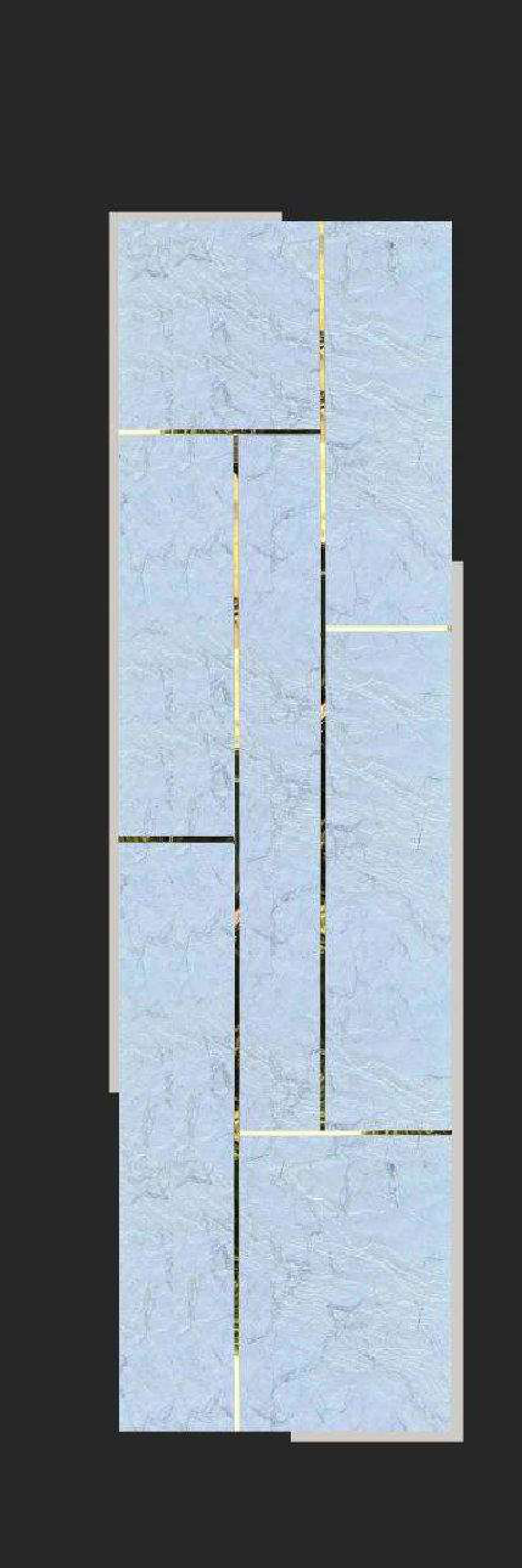 Meridian Atlantis White Marble acrylic engraved wall panel with black and gold inlay lines