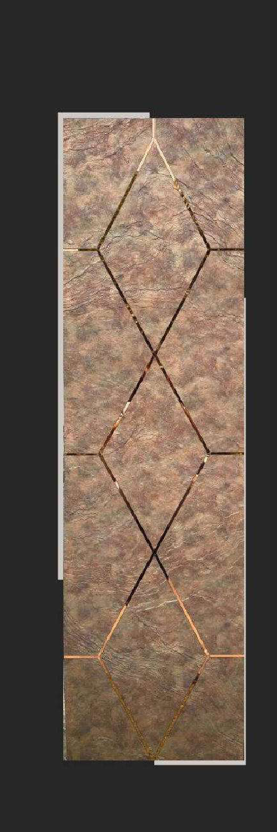 Meridian Atlantis Copper Patina acrylic engraved wall panel with dark diamond lattice