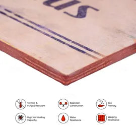 BILTUS 7 ft. x 4 ft. 12 mm MR Plywood Beige Wood Natural Veneer - BILTUS