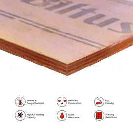 BILTUS 8 ft. x 4 ft. 12 mm MR Plywood Beige Wood Natural Wall Panel - BILTUS