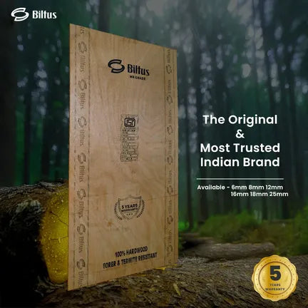 BILTUS 7 ft. x 4 ft. 16 mm MR Plywood Beige Wood Natural Veneer - BILTUS