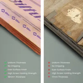 BILTUS 8 ft. x 4 ft. 16 mm MR Plywood Brown Wood Natural Veneer - BILTUS