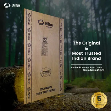 Economy 7 ft. x 4 ft. 18 mm MR Plywood Brown Wood Natural Laminate - BILTUS