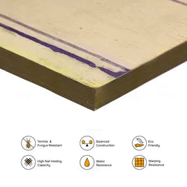 BILTUS 8 ft. x 4 ft. 18 mm MR Plywood Beige Wood Natural Veneer - BILTUS