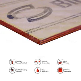 BILTUS 8 ft. x 4 ft. 8 mm MR Plywood Beige Wood Natural Veneer - BILTUS