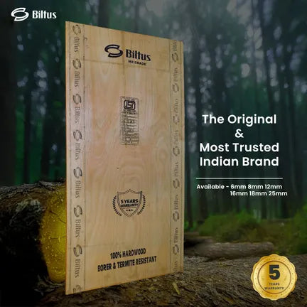 BILTUS 8 ft. x 4 ft. 8 mm MR Plywood Beige Wood Natural Veneer - BILTUS