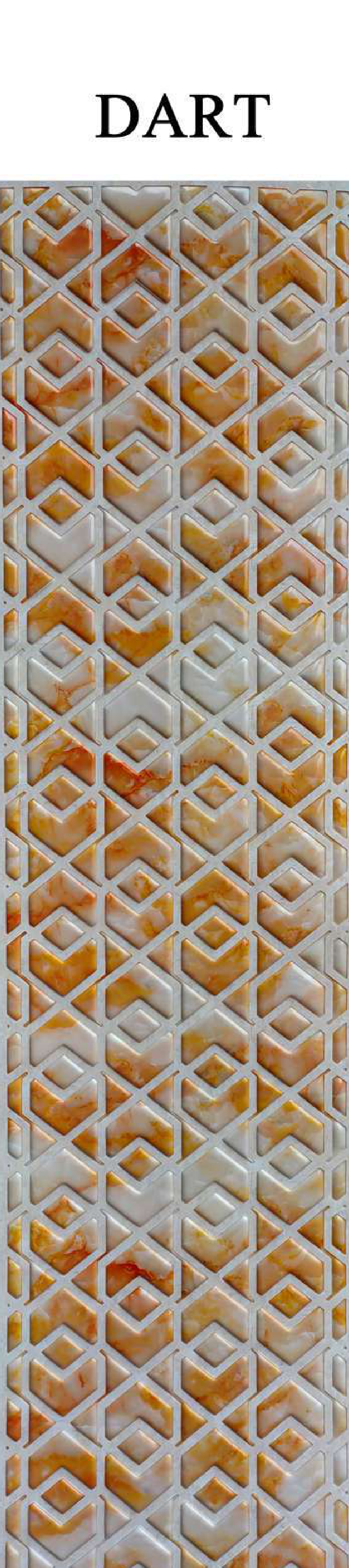 Meridian BackLight Dart backlit decorative panel with hexagon and diamond arrangement