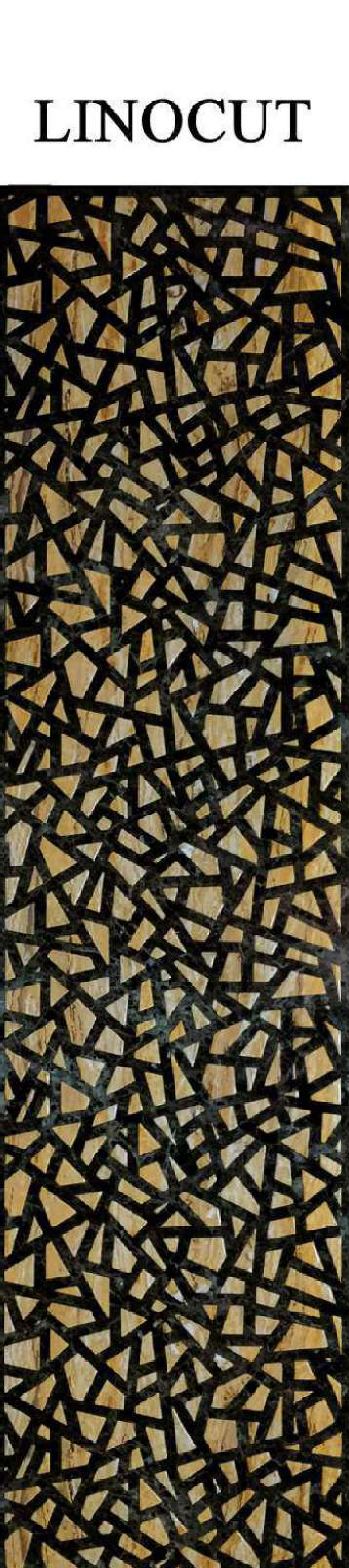 Meridian BackLight Linocut backlit decorative panel with fractured linocut shard mosaic