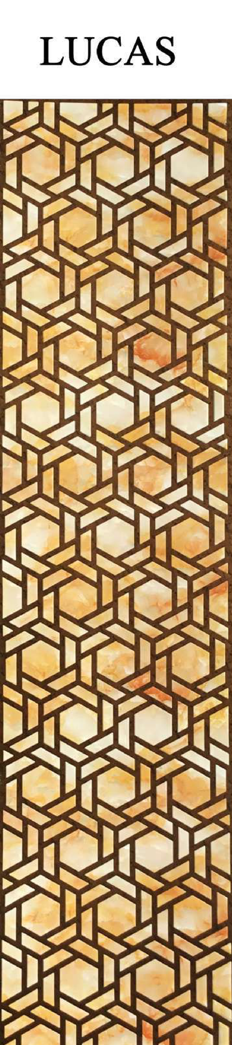 Meridian BackLight Lucas backlit decorative panel with hexagonal honeycomb with infill