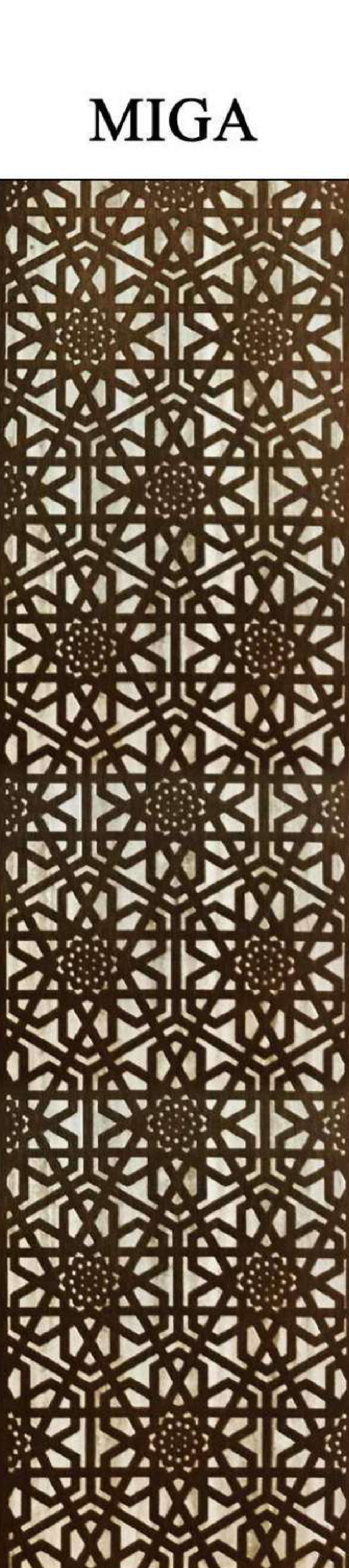 Meridian BackLight Miga backlit decorative panel with fine arabesque lattice