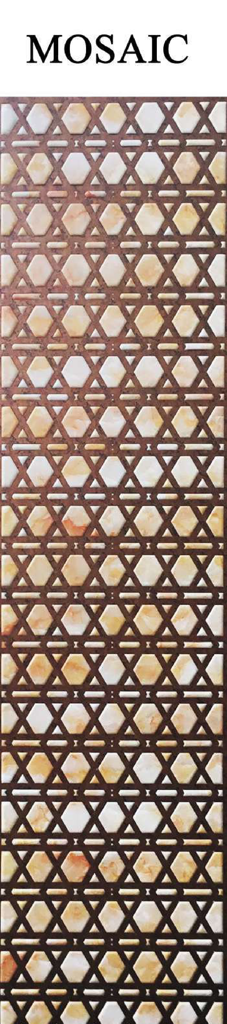 Meridian BackLight Mosaic backlit decorative panel with small symmetrical mosaic tiling