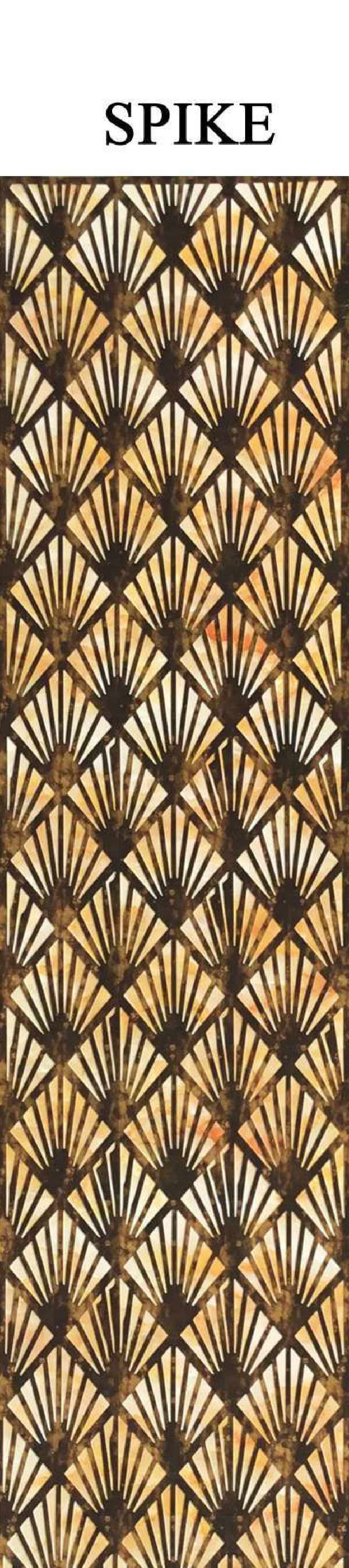 Meridian BackLight Spike backlit decorative panel with fanned art-deco palmette