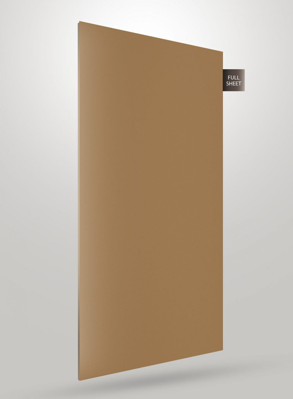 Beige matte laminate sheet with smooth finish and full sheet label on corner.