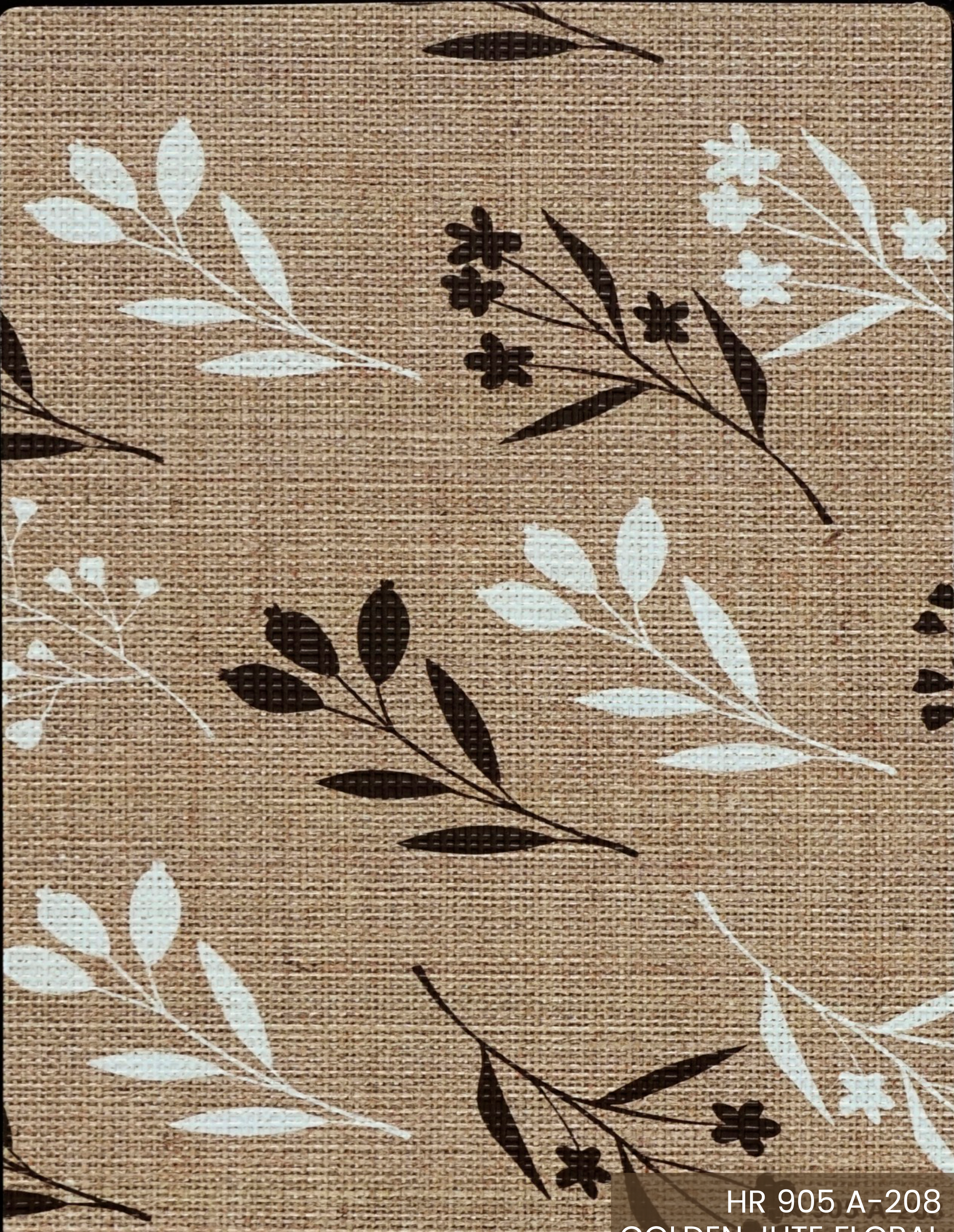 Brown Paper Arto Golden Jute Floral HR 905 decorative laminate swatch