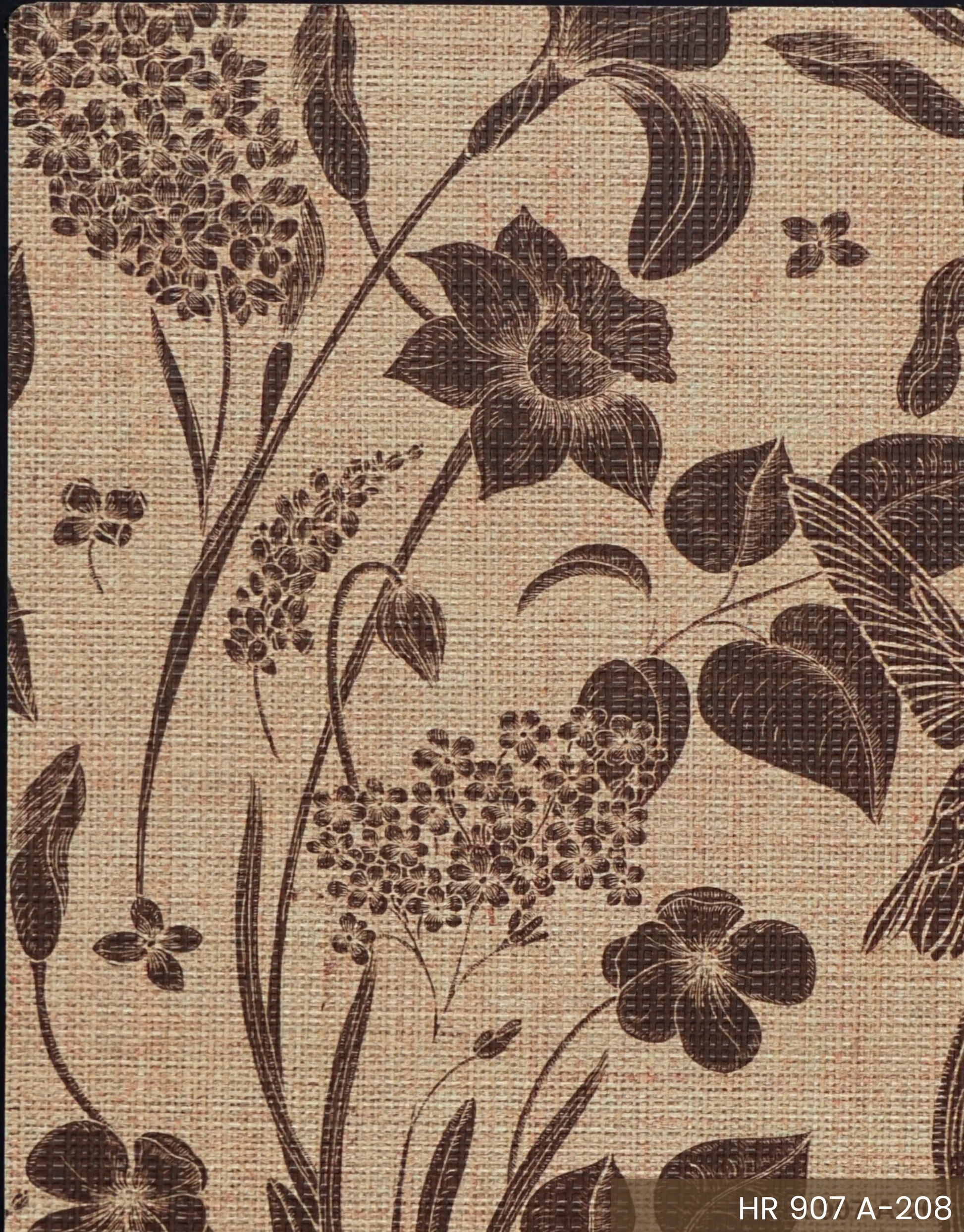 Brown Paper Arto Golden Floral Dark HR 907 decorative laminate swatch