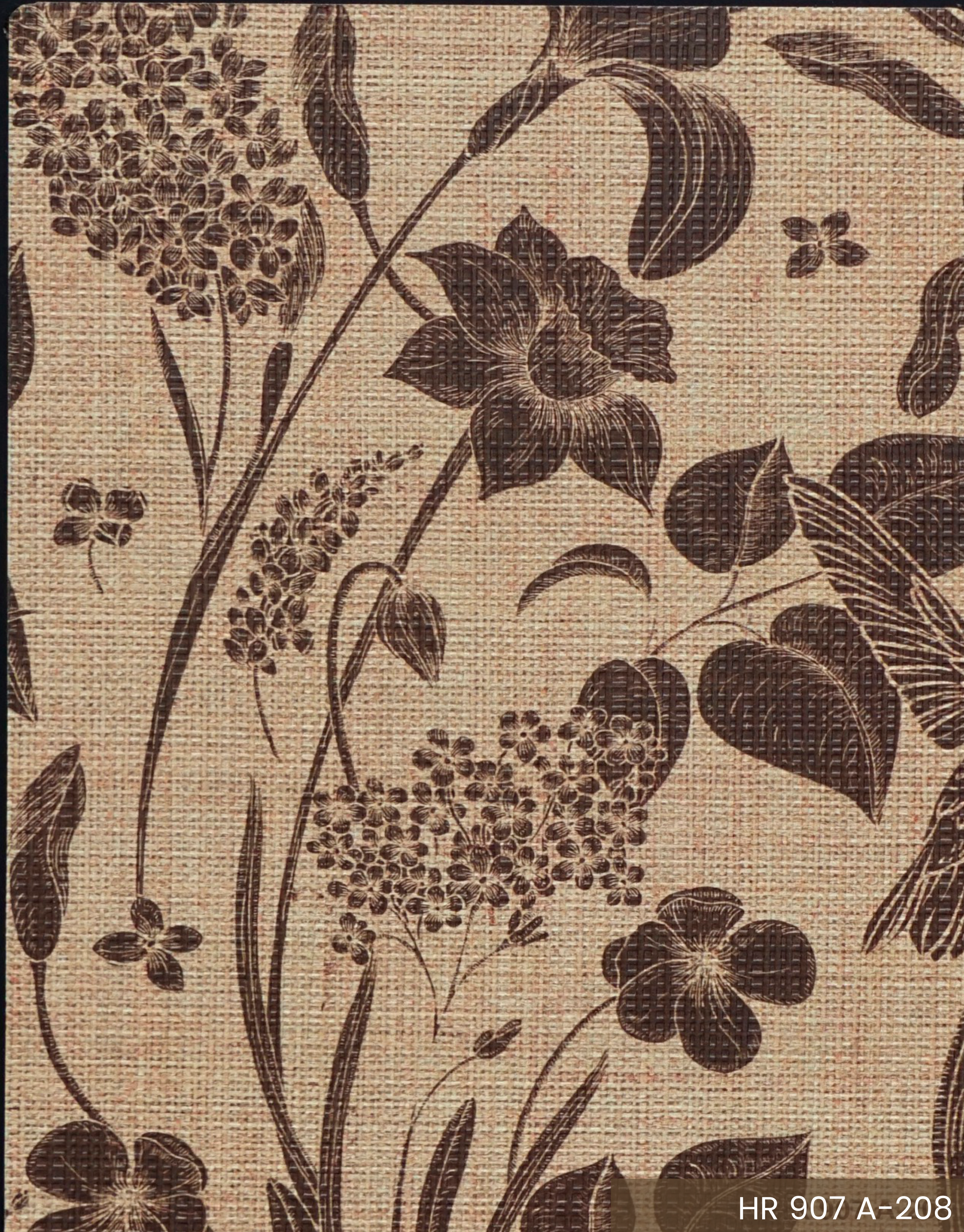 Brown Paper Arto Golden Floral Dark HR 907 decorative laminate swatch