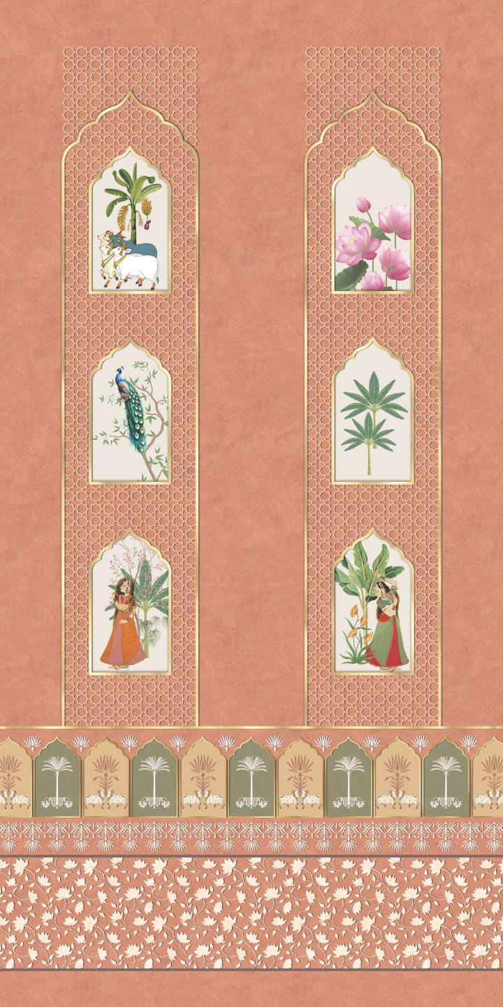 Brown Paper Vrindavanpriya AT 1102 Anantara decorative mural laminate full sheet