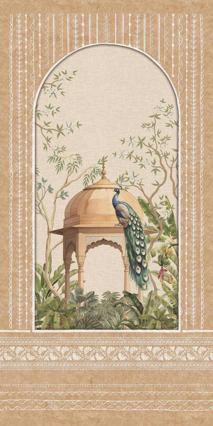Brown Paper Mor Vatika AT 1105 Anantara decorative mural laminate full sheet