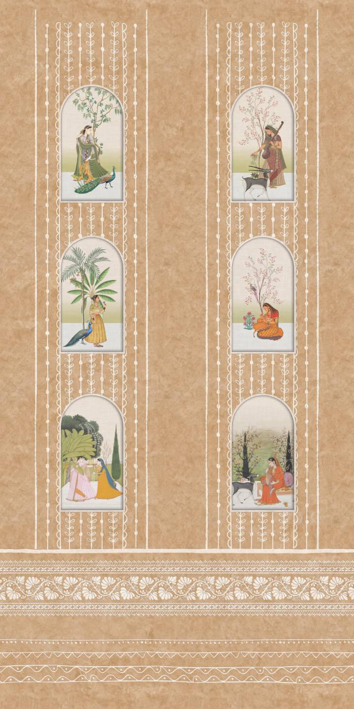 Brown Paper Kunj Vatika AT 1106 Anantara decorative mural laminate full sheet