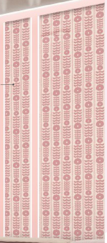 Pink laminate with geometric pattern and vertical texture on a white background.