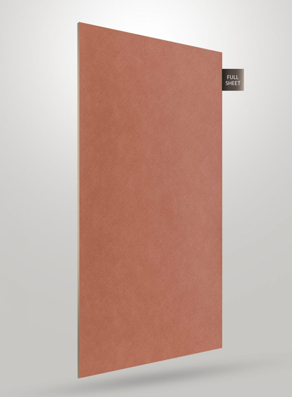 Red solid colour laminate sheet with glossy finish and subtle texture displayed as full sheet against a light grey