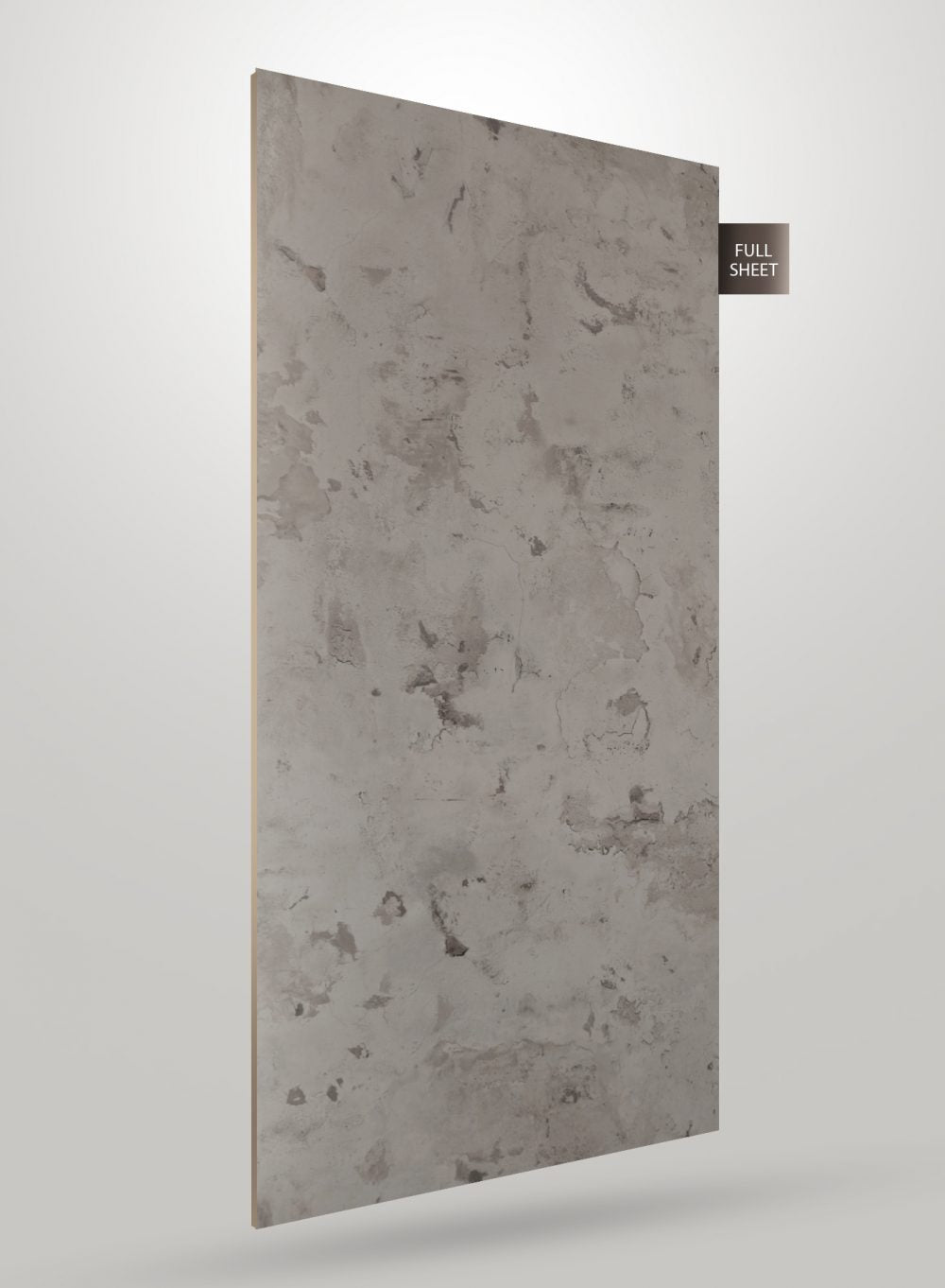 Grey marble laminate sheet with matte finish and textured pattern, displaying natural stone appearance and subtle veining