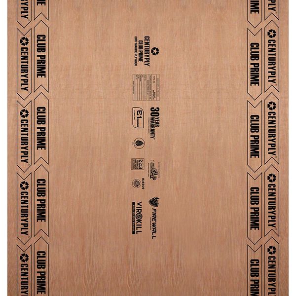 Centuryply Club Prime 8 ft. x 4 ft. 19 mm BWP/Marine Plywood Brown Wood Natural Laminate - Centuryply
