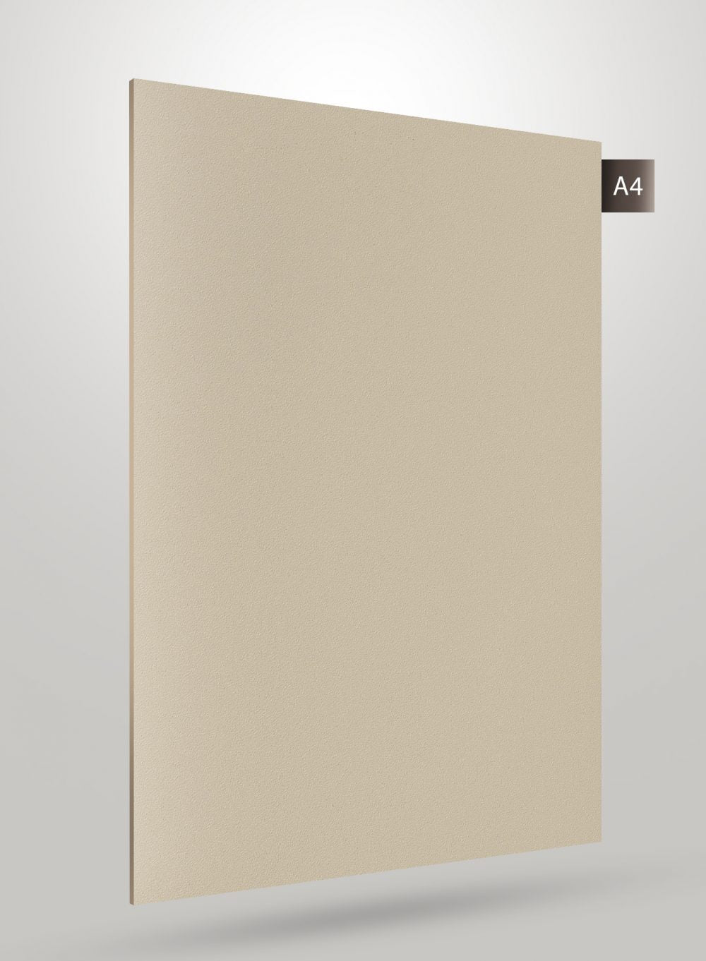 Beige matte laminate sheet with subtle texture and smooth finish, decorative solid colour design.