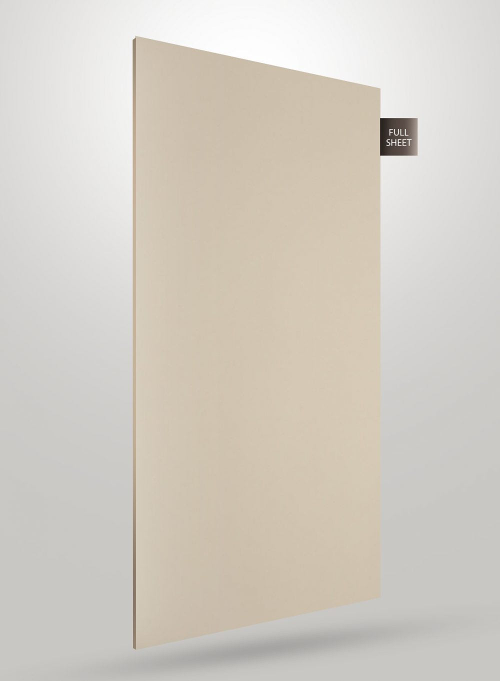 Beige solid colour laminate sheet with matte finish and smooth texture, labelled full sheet.
