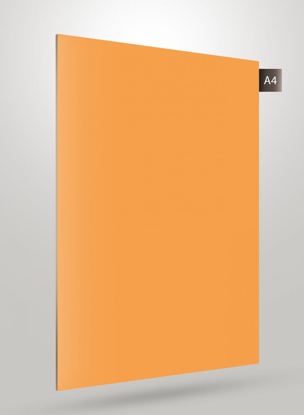 Brown solid colour laminate with matte finish and smooth texture, displayed at an angle with a label on the corner.