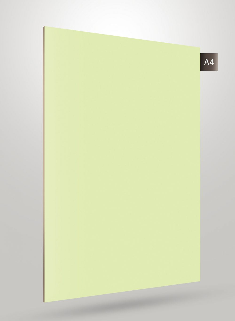 Pale yellow solid colour laminate with matte finish and smooth texture.