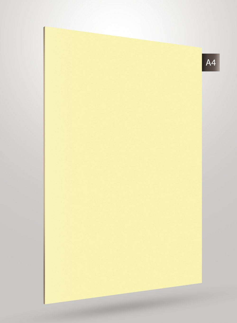 Yellow solid colour laminate with matte finish, flat texture, and no pattern or grain visible on its surface.