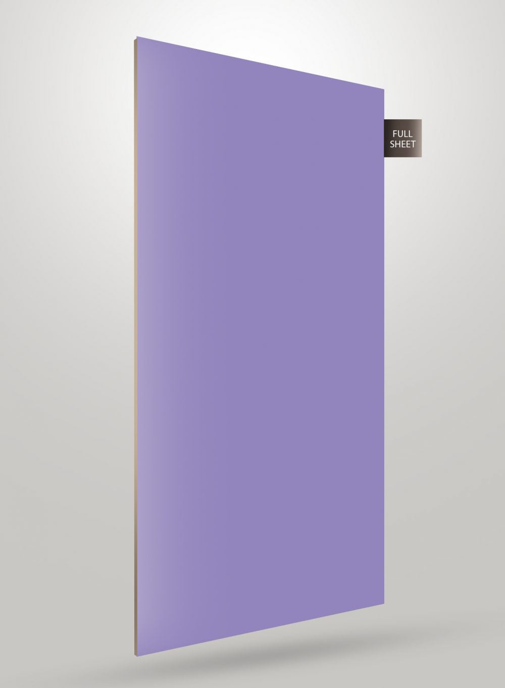 Matte purple laminate sheet with smooth finish and full sheet label on corner.