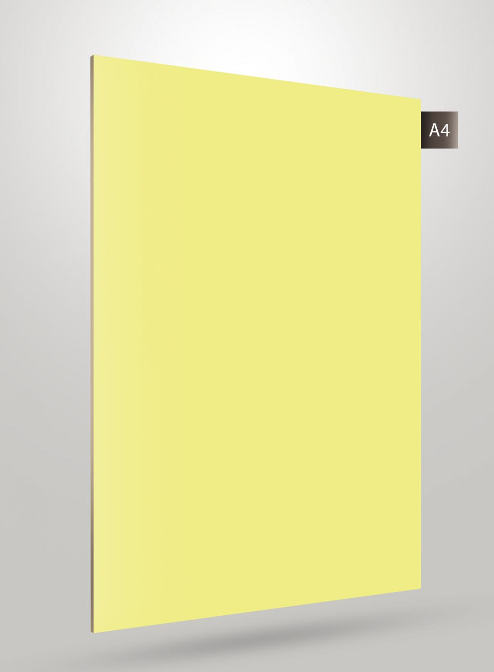 Yellow solid colour laminate with matte finish, uniform texture, and no visible pattern or grain.