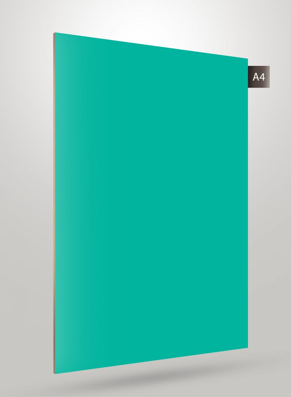 Matte green solid colour laminate with flat finish and smooth texture, displayed on a grey background with code label.