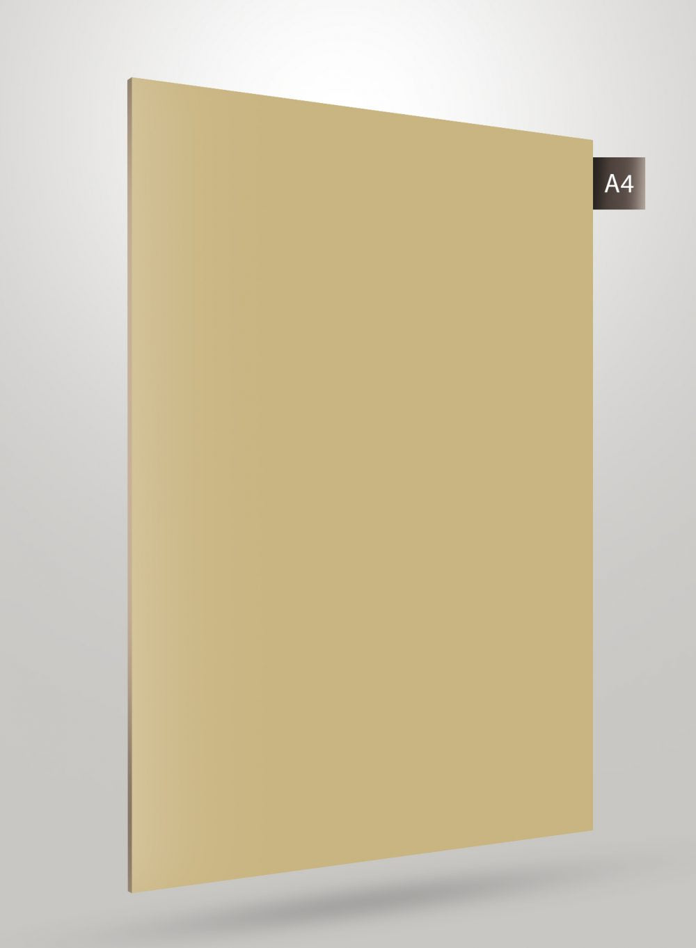 Beige matte solid colour laminate sheet with flat finish and smooth texture.