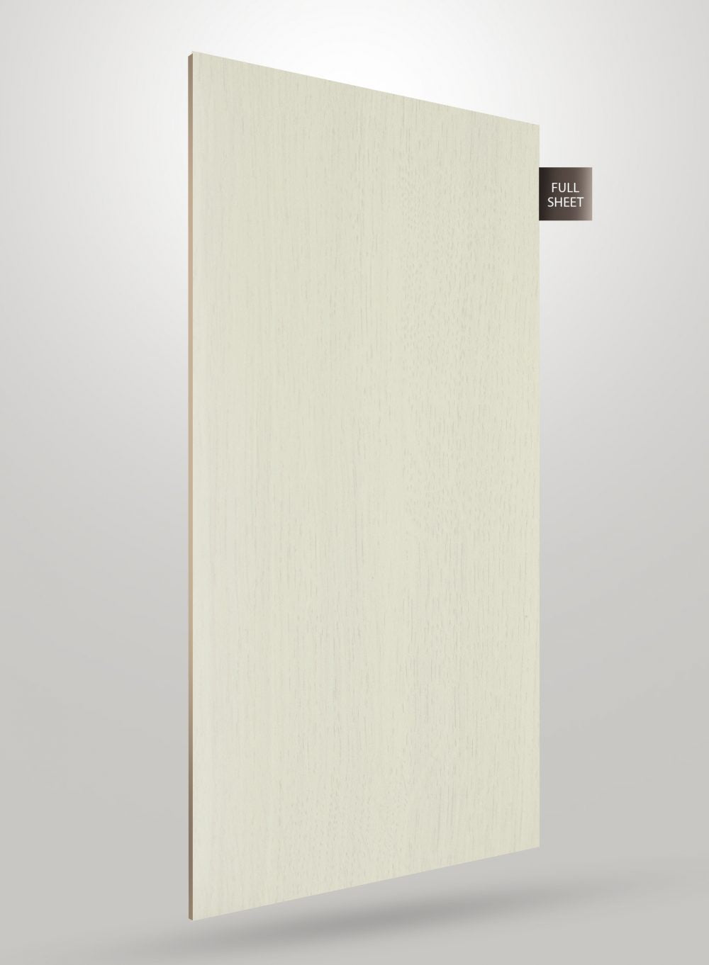 Brown wood grain decorative laminate sheet with matte finish and visible texture, labeled full sheet.
