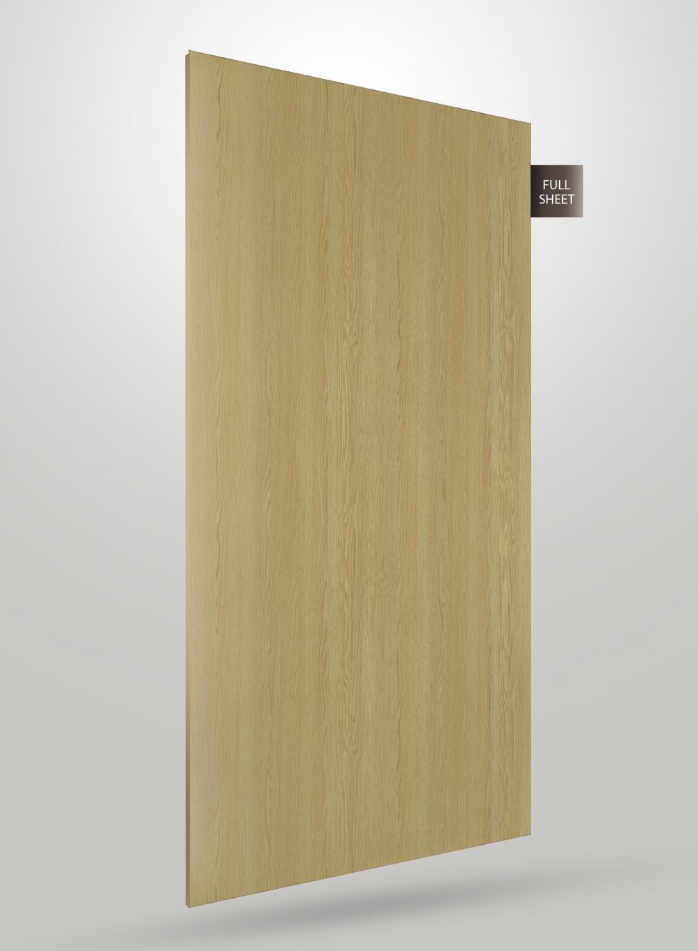 Brown wood grain decorative laminate sheet with matte finish and visible wood texture on a white background.